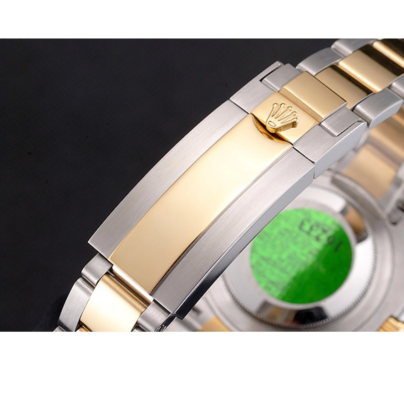 Aaa fake watches Dial Two Bracelet Markings Gold Black Swiss Diamond Gold Steel Submariner Bezel Tone Rolex 0819